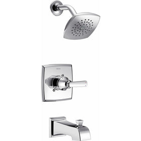 Delta T14464 Ashlyn 14 Series Single-Function Tub and Shower Trim Kit with Single-Spray Touch Clean Shower Head, Chrome (Valve Not Included)