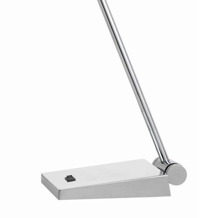 Adjustable Metal LED Desk Lamp with Rocker Switch, Chrome