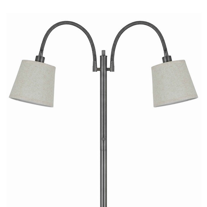 40 X 2 Watt Metal Frame Floor Lamp with Gooseneck, Off White and Gray