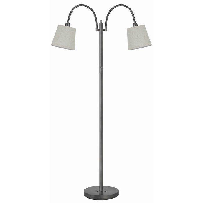 40 X 2 Watt Metal Frame Floor Lamp with Gooseneck, Off White and Gray