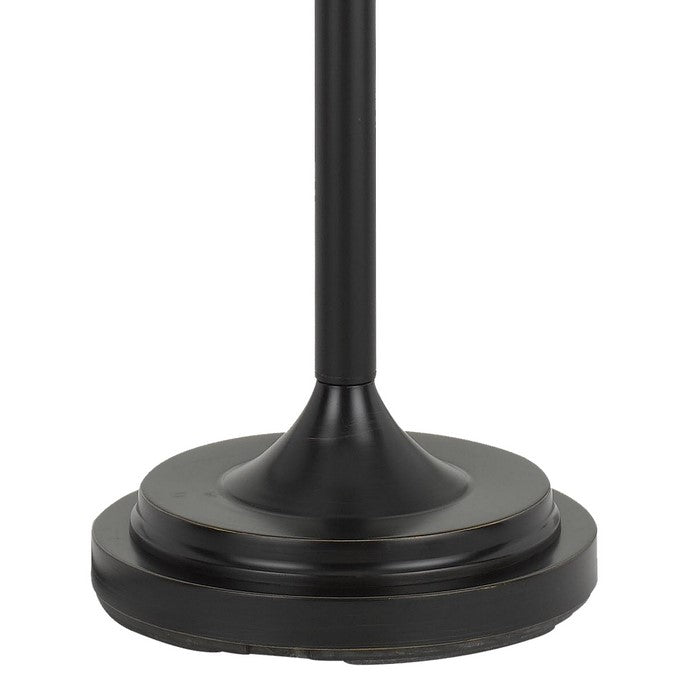 150 Watt Metal Torchiere with Glass Shade and Marble Accent, Beige and Bronze