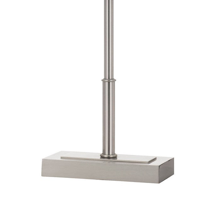 Metal Table Lamp with Stalk Support and Pull Chain Switch, Silver