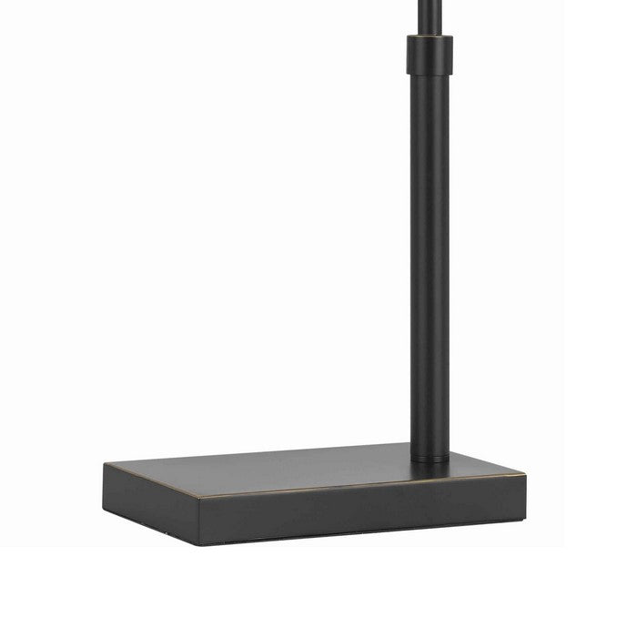 Integrated LED Metal Desk Lamp with Stalk Support and Block Base, Black