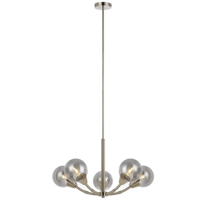 40 X 5 Watt Metal Frame Chandelier with Glass Shade, Chrome
