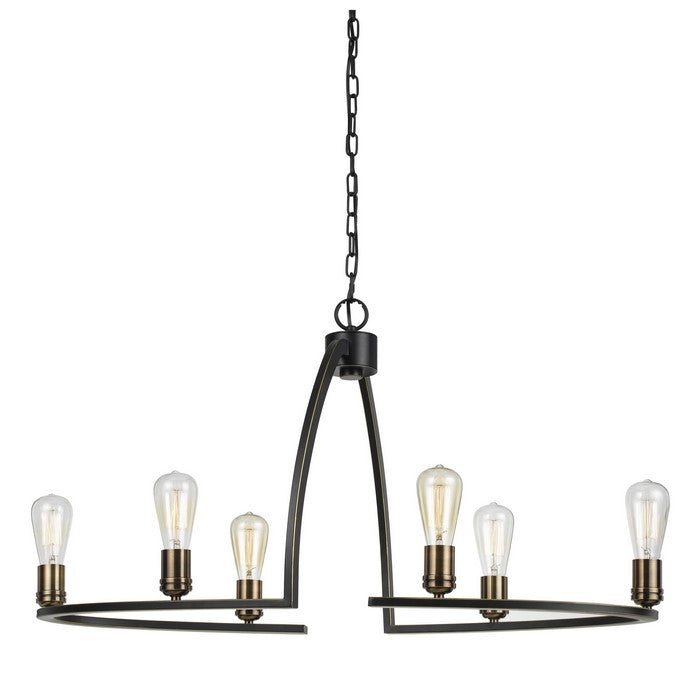60 X 6 Watt Metal Frame Chandelier with 6 Foot Chain, Dark Bronze