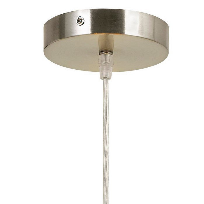 60W x 3 Drum Shade Pendant Fixture, Beige and Silver