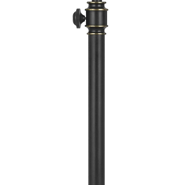 Metal Table Lamp with Adjustable Height and Round Base, Black