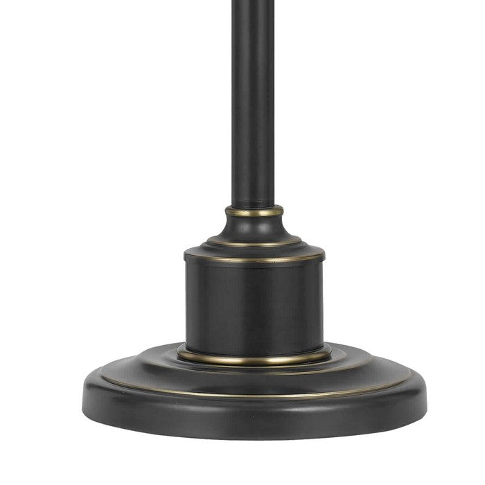 Metal Table Lamp with Adjustable Height and Round Base, Black