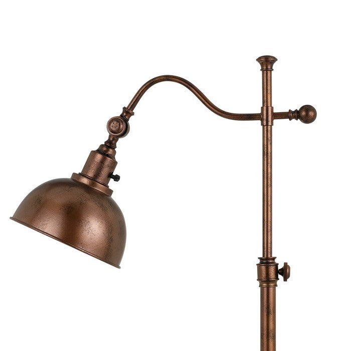 Metal Table Lamp with Stalk Support and Pedestal Base, Rustic Bronze