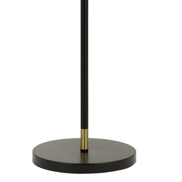 10 Watt Adjustable Metal Frame Floor Lamp, Black and Brass