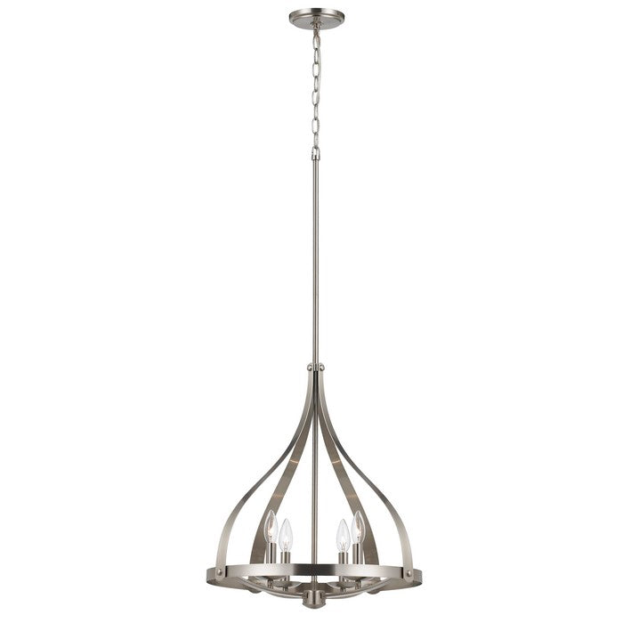 60 X 4 Watt Metal Frame Chandelier with 6 Foot Chain, Silver