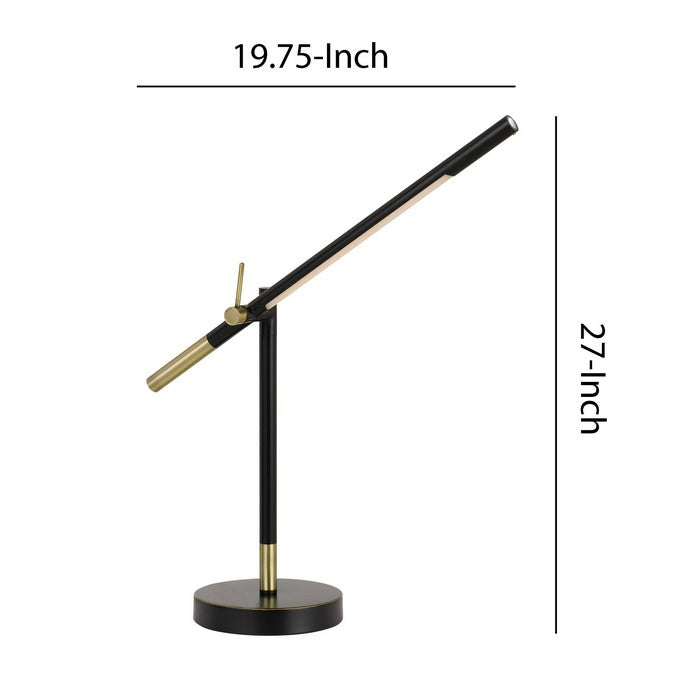 10W Integrated LED Dimmer Desk lamp with Adjustable Height, Black