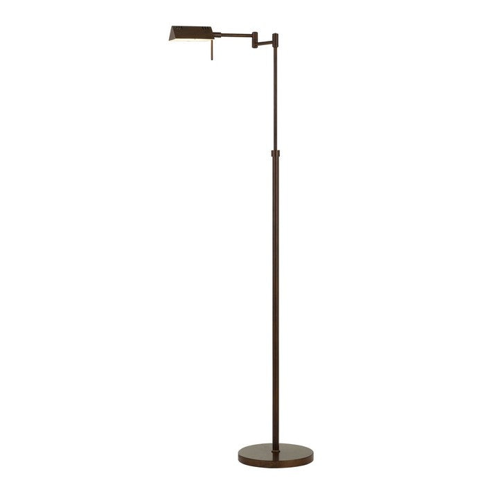 10W LED Adjustable Metal Floor Lamp with Swing Arm, Dark Bronze