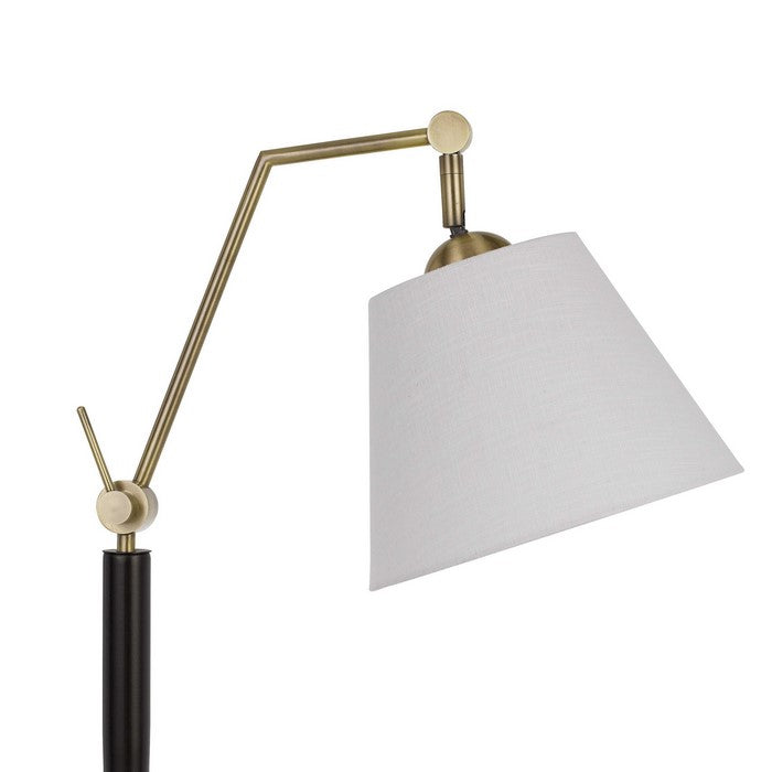 Downbridge Design Metal Desk Lamp with 2 USB Ports, White and Black