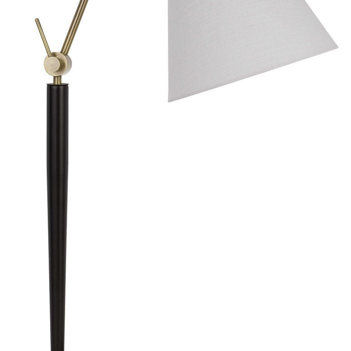 Downbridge Design Metal Desk Lamp with 2 USB Ports, White and Black