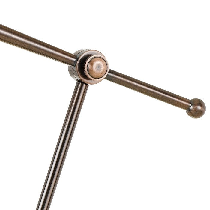 60W Contemporary Metal Desk Lamp with Round Shade and Marble Base, Copper