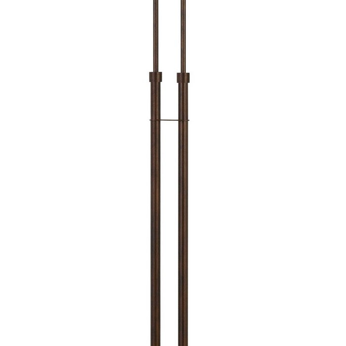 2 Light LED Metal Floor Lamp with Swing Arm and adjustable Height, Bronze
