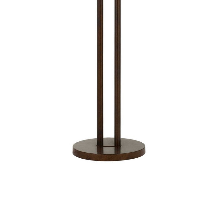 2 Light LED Metal Floor Lamp with Swing Arm and adjustable Height, Bronze