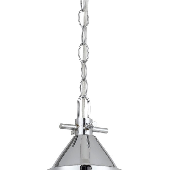 Round Glass Shade Pendant Lighting with Chain Design Cord, Silver and Clear
