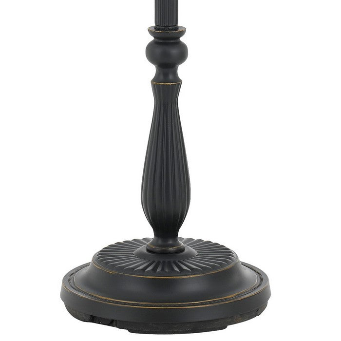 150W 3 Way Resin Swing Arm Floor Lamp with Bell Shade,Dark Bronze and Beige