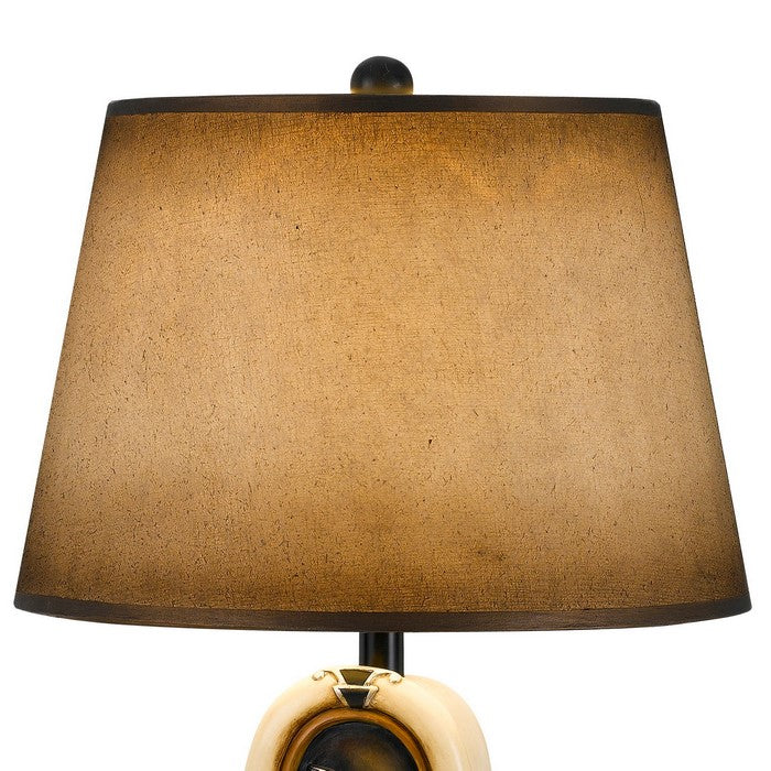 150 W Jukebox Design Resin Table Lamp with Empire Shade, Brown