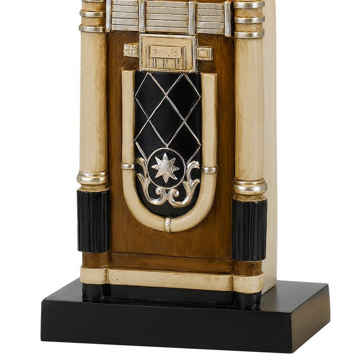 150 W Jukebox Design Resin Table Lamp with Empire Shade, Brown