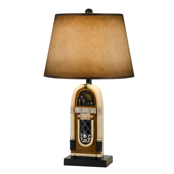 150 W Jukebox Design Resin Table Lamp with Empire Shade, Brown