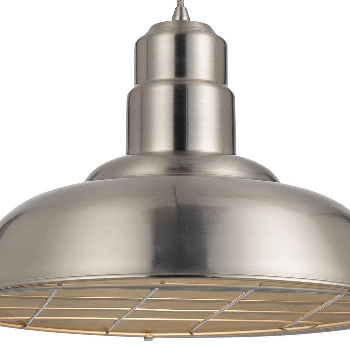 Metal Round Shade Pendant Lighting with Wire Cage Design Head, Silver