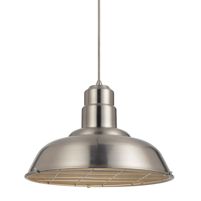 Metal Round Shade Pendant Lighting with Wire Cage Design Head, Silver