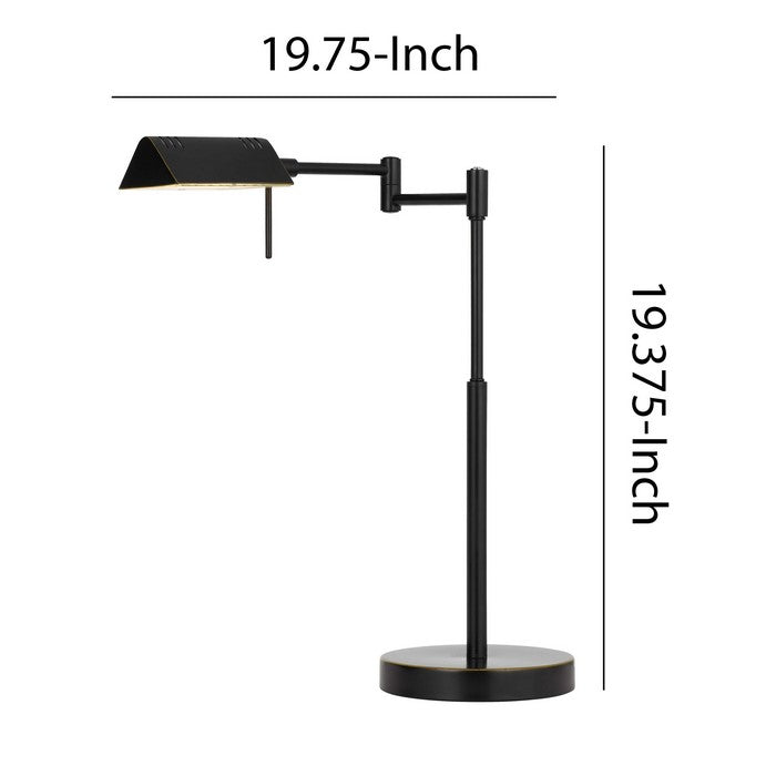 Metal Desk Lamp with Adjustable Arm and Dimmer Switch, Black