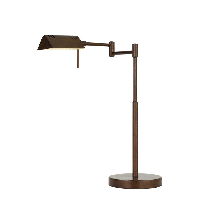 Metal Desk Lamp with Adjustable Arm and Dimmer Switch, Rustic Bronze