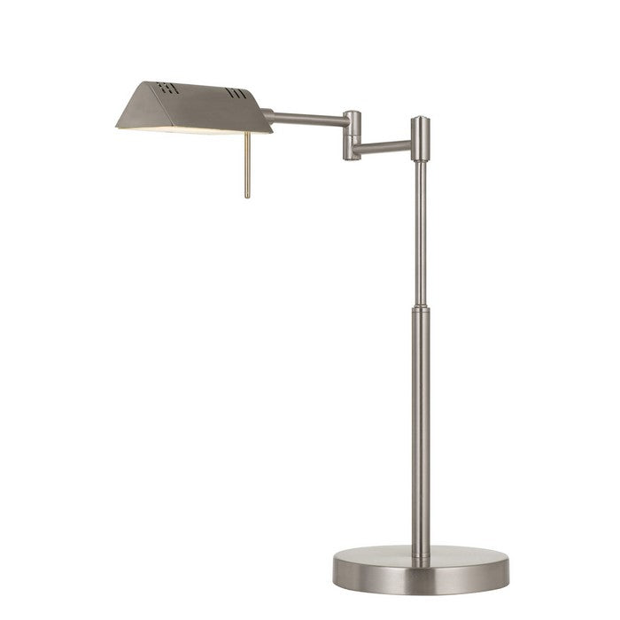 Metal Desk Lamp with Adjustable Arm and Dimmer Switch, Silver