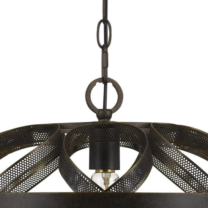 60W Twisted Metal Mesh Design Pendant Fixture, Dark Bronze