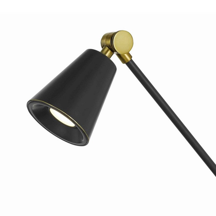 10W LED Metal Desk Lamp with Adjustable Arm, Black and Gold