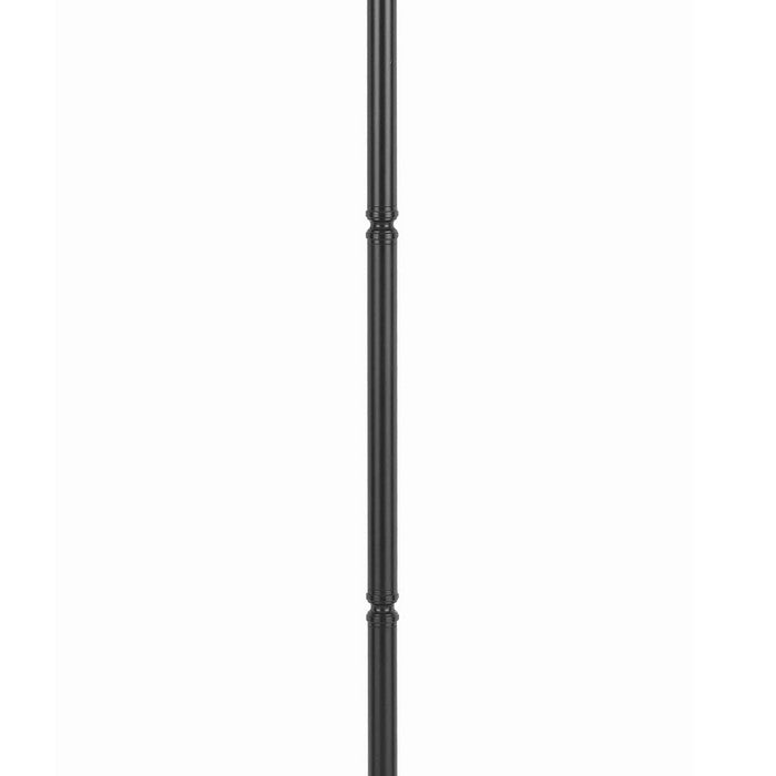 3 Way Glass Shade Torchiere Floor Lamp with Metal Pedestal Base, Black