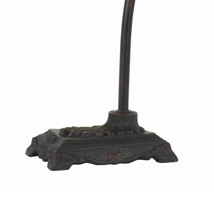 Hand Painted Table Lamp with Intricate Leaf Design Arched Base, Multicolor