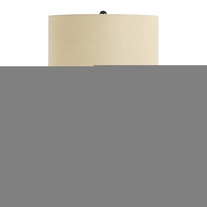Metal Body Table Lamp with LED Gooseneck Reading Light, Black and Beige