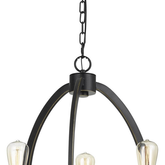 3 Coinciding Metal Chandelier with 6 Feet Chain, Black