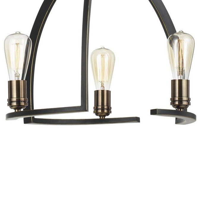 3 Coinciding Metal Chandelier with 6 Feet Chain, Black