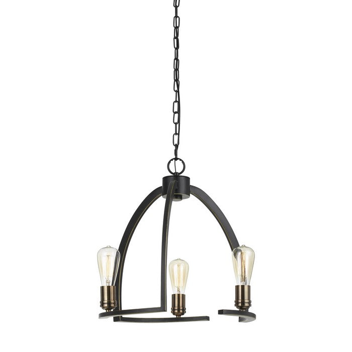 3 Coinciding Metal Chandelier with 6 Feet Chain, Black