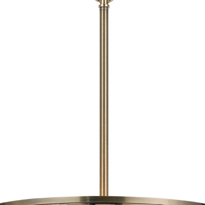 Drum Shade Pendant Lighting with Lattice Design, Antique Brass