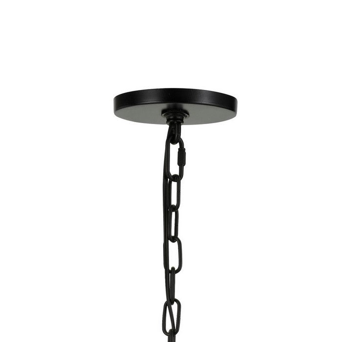 Geometric Design Metal Frame Pendant Fixture with Chain, Black