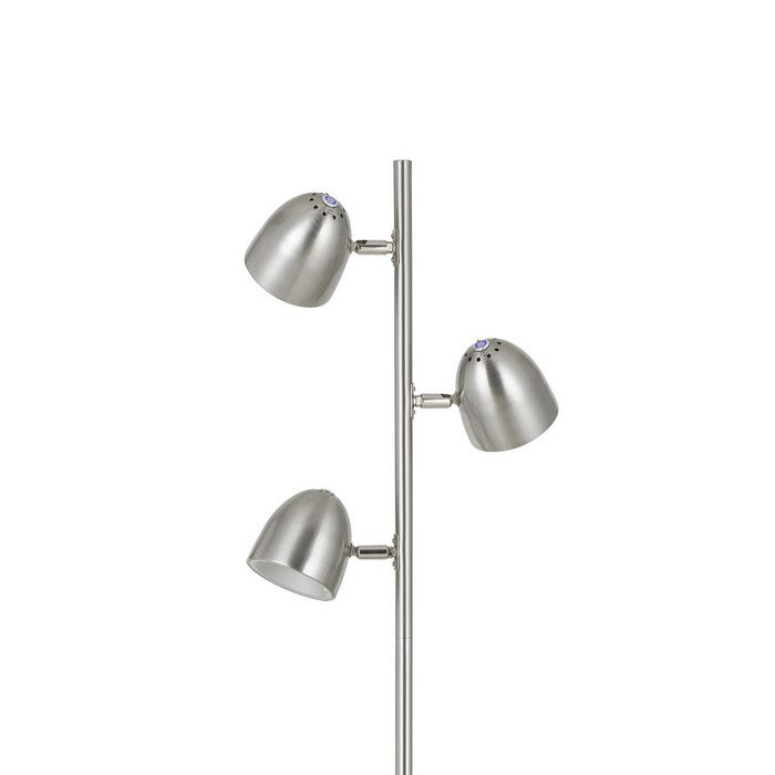 3 Metal Heads Floor Lamp with Touch Sensor Dimmer Control, Chrome
