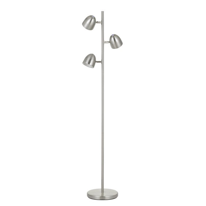 3 Metal Heads Floor Lamp with Touch Sensor Dimmer Control, Chrome