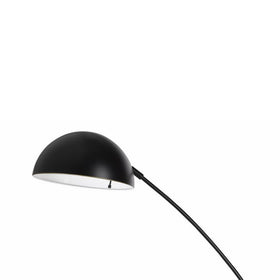 Arched Metal Floor Lamp with Adjustable Arm and Tubular Stand, Black