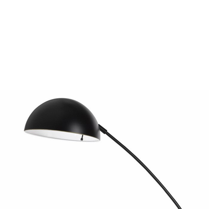 Arched Metal Floor Lamp with Adjustable Arm and Tubular Stand, Black