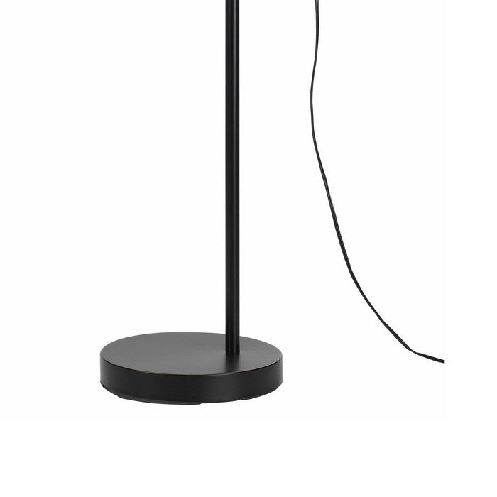 Arched Metal Floor Lamp with Adjustable Arm and Tubular Stand, Black