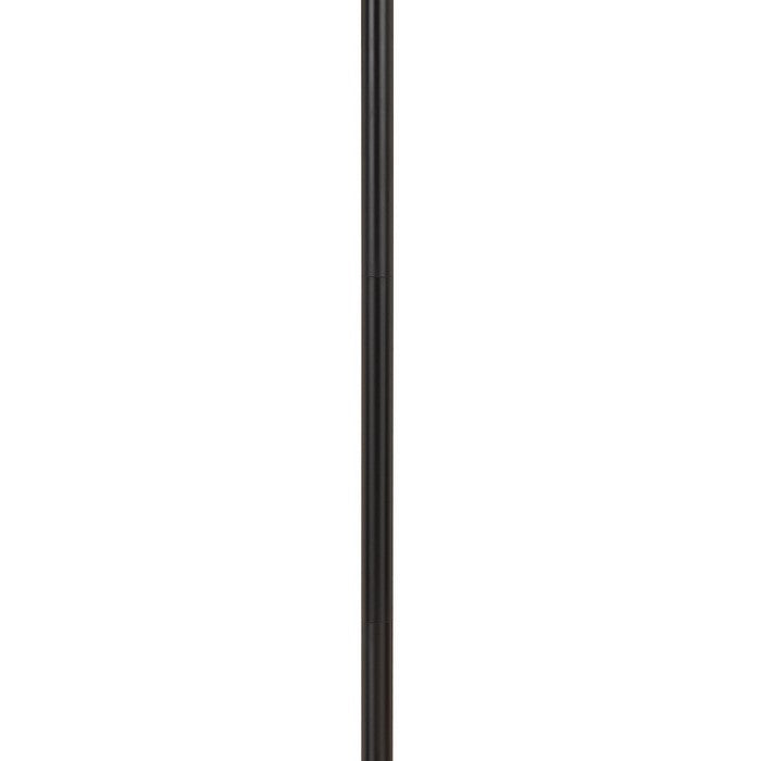 Polyresin Floor Lamp with Glass Shade and Pull Chain Switch, Black