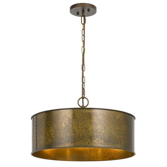60 X 3 Watt Round Metal Frame Chandelier with 6 Foot Chain, Distressed Gold