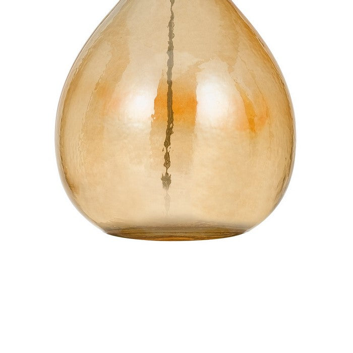 Fabric Shade Table Lamp with Bellied Glass Base, White and Orange